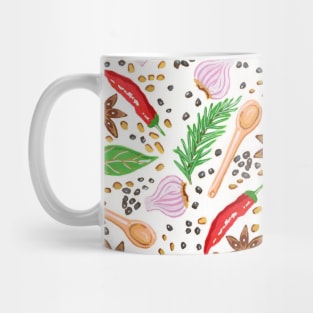 Herbs and Spices in Gouache Pattern Mug